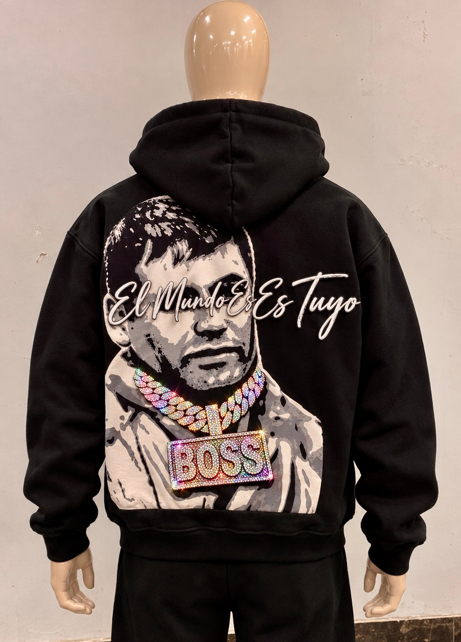 Chapo Rhinestone Zip Up